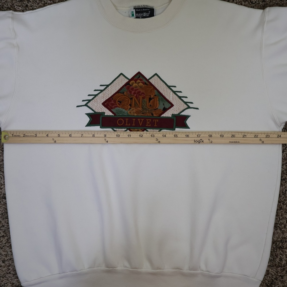 Vintage Olivet Nazarene University Sweatshirt Adult Large Embroidered White - Picture 6 of 9